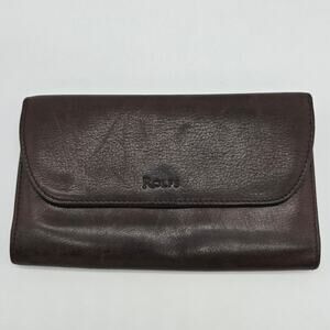 Vintage Rolfs Genuine Leather Wallet Clutch Check Book Credit Card Brown